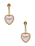 Arete Colgante Corazon Gris