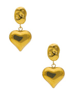Arete Colgante Corazon Inflado
