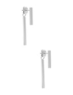 Arete NUVI Colgante Barra Doble Plateado