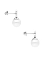 Arete NUVI Flor con Perla Plateado