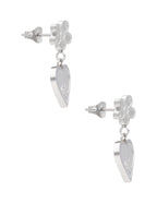 Arete NUVI Flor con Corazon NUVI Plateado