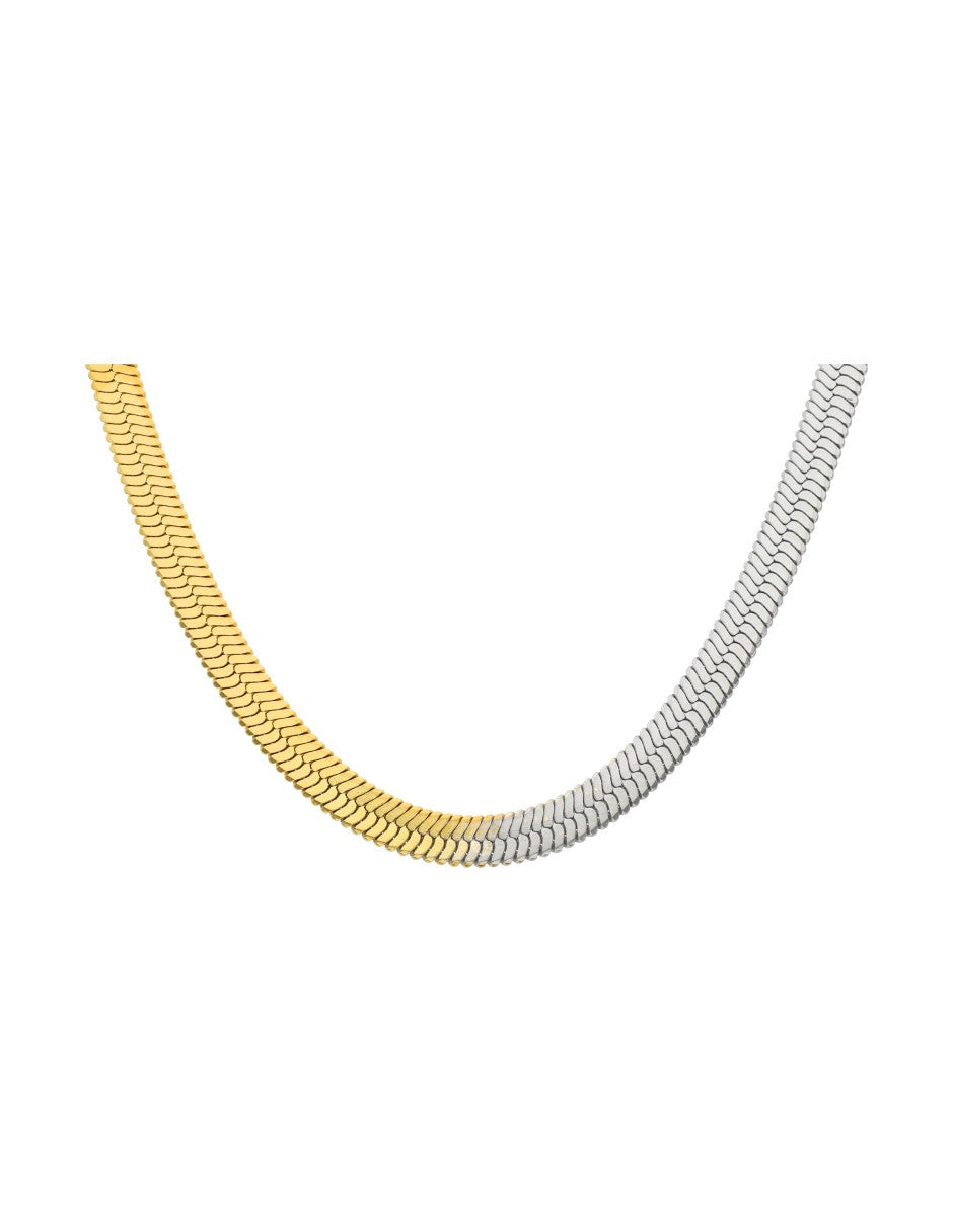 Collar Cadena Plana 4mm | 40 cm Bitono