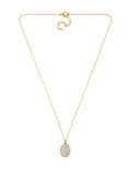Collar Plaquita Esmalte Blanco Flor