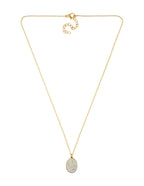 Collar Plaquita Esmalte Blanco Flor
