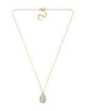 Collar Plaquita Esmalte Blanco Flor