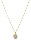 Collar Plaquita Esmalte Blanco Flor