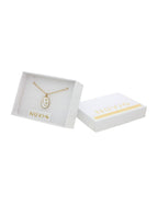 Collar Plaquita Esmalte Blanco Flor