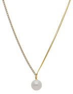 Collar Perlita Con Cadena Cristales