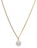 Collar Perlita Con Cadena Cristales