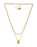 Collar Doble Cadena con Gotita Dorado