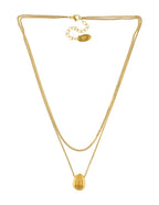 Collar Doble Cadena con Gotita Dorado