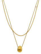 Collar Doble Cadena con Gotita Dorado