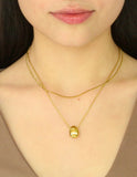 Collar Doble Cadena con Gotita Dorado