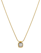 Collar Dije Piedrita Beigue Cuadrada