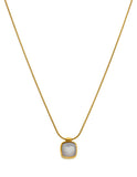 Collar Dije Piedrita Beigue Cuadrada