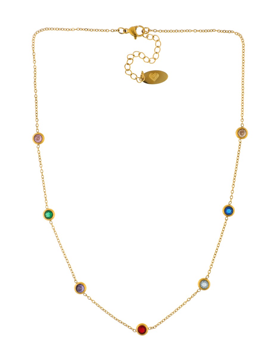 Collar Cadena Cristales de colores