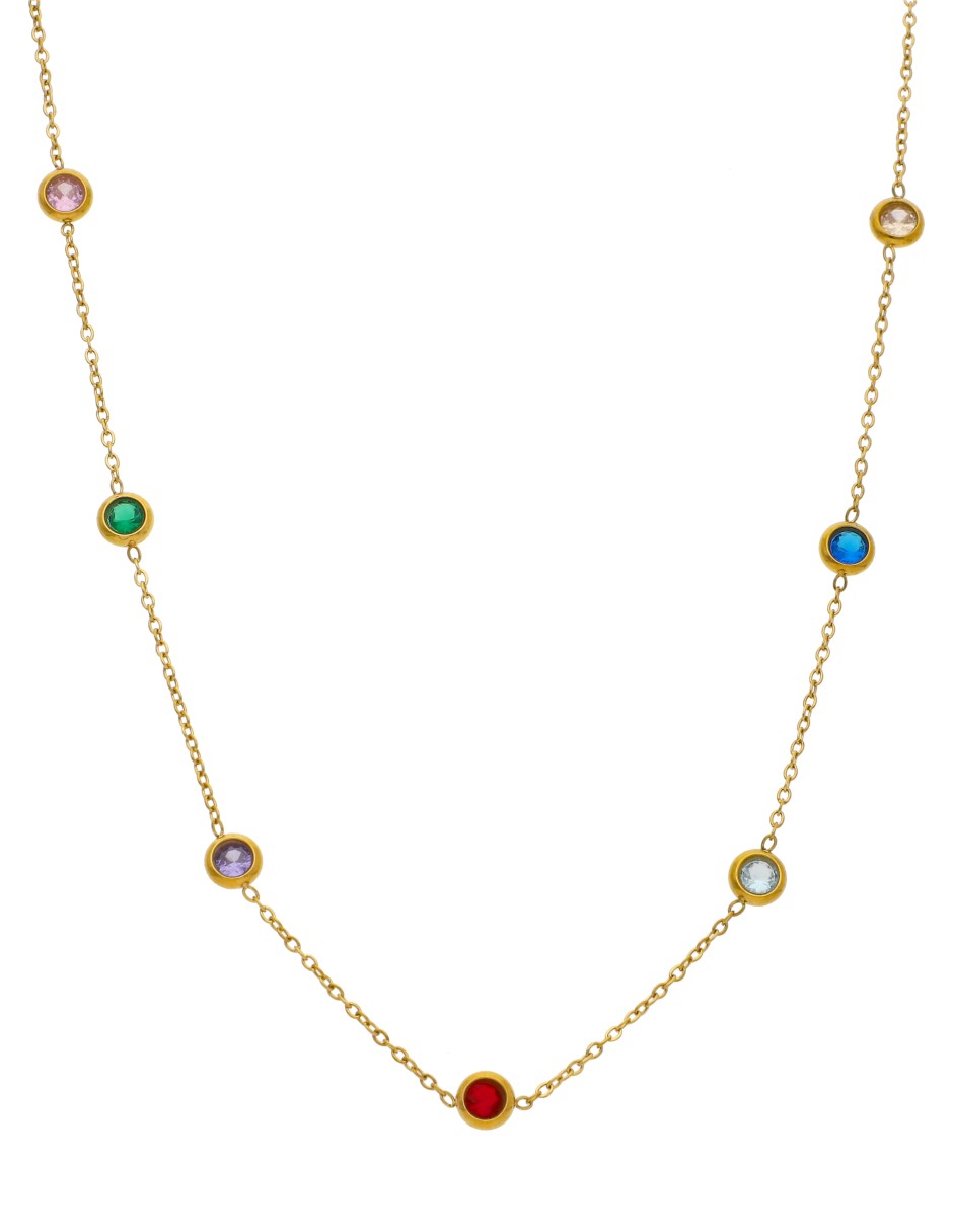 Collar Cadena Cristales de colores