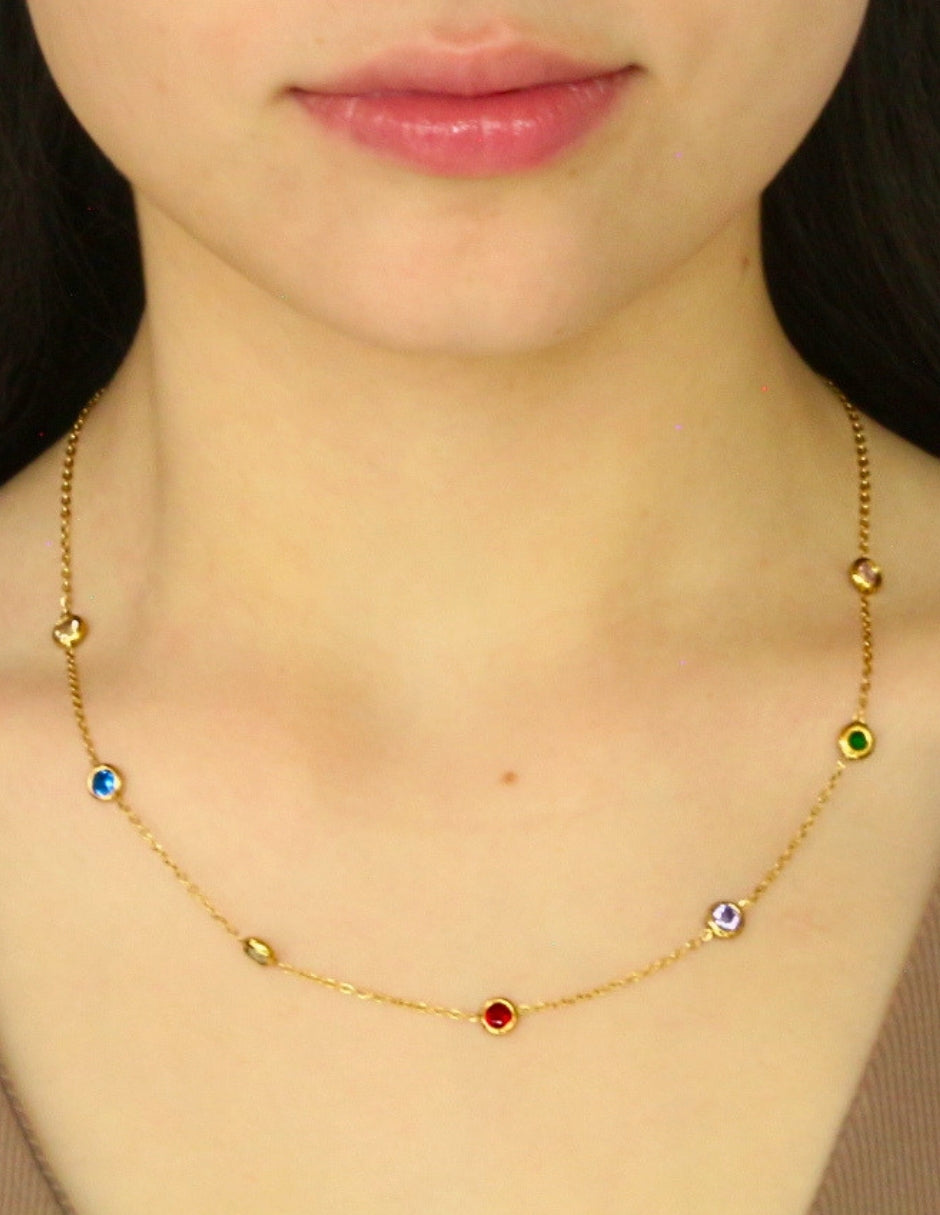 Collar Cadena Cristales de colores