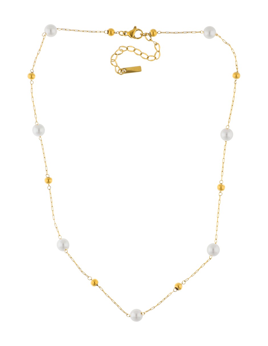 Collar Doble Cadena Perlitas