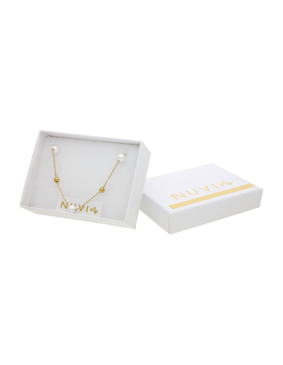 Collar Doble Cadena Perlitas