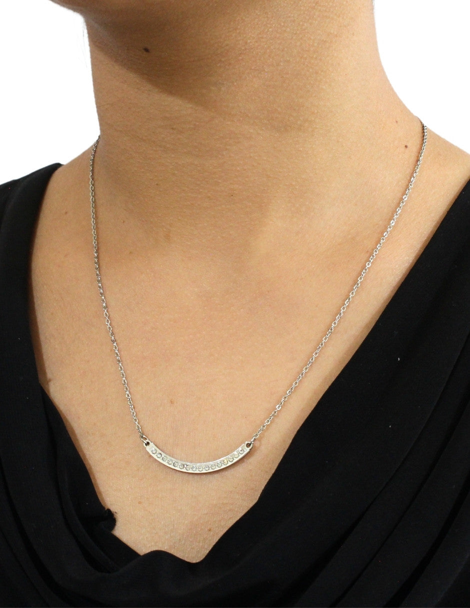 Collar Paquita Con Cristal Plateado