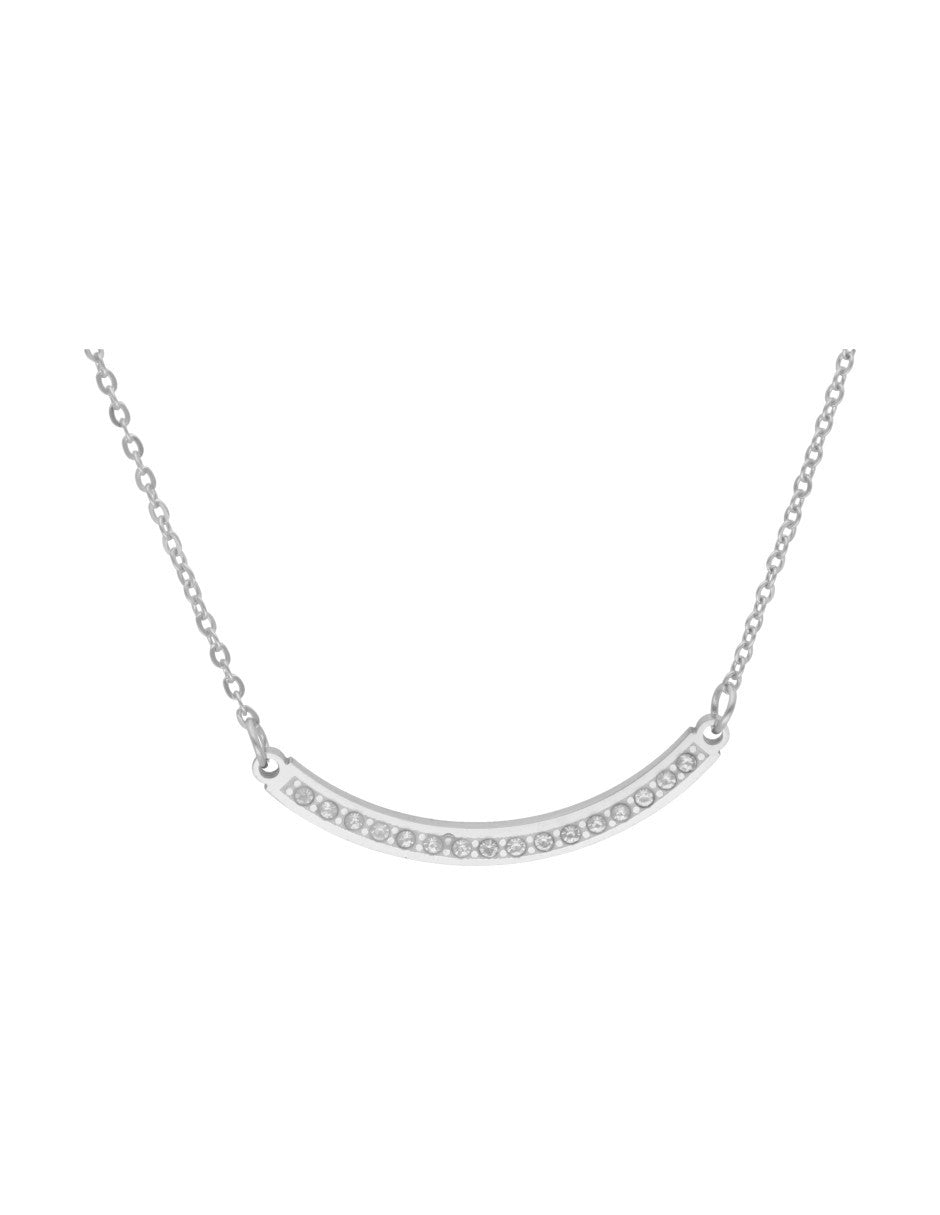 Collar Paquita Con Cristal Plateado