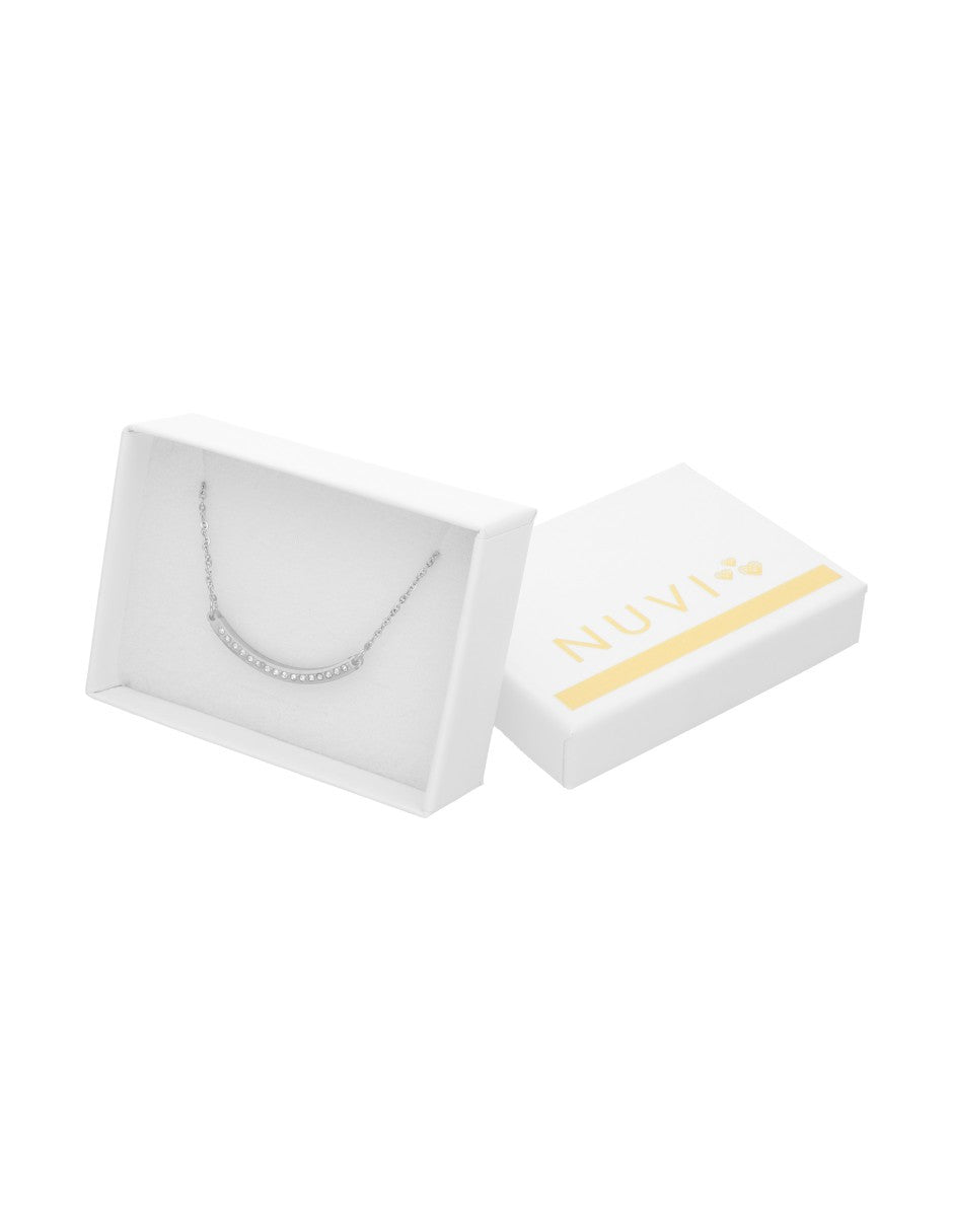 Collar Paquita Con Cristal Plateado