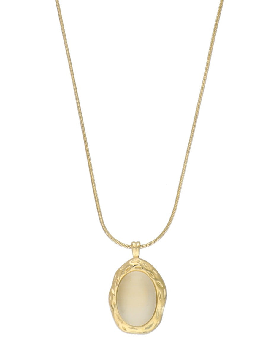 Collar Oval Piedra, Cadena cola de ratón