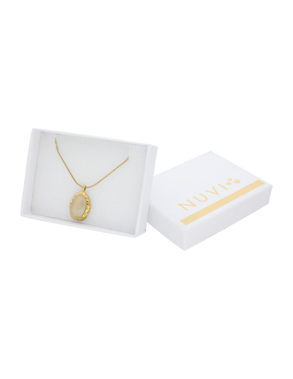 Collar Oval Piedra, Cadena cola de ratón