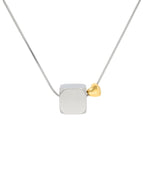 Collar Cubo Grande Plateado