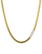 Collar Cadena Plana Gruesa Cristales