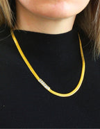 Collar Cadena Plana Gruesa Cristales