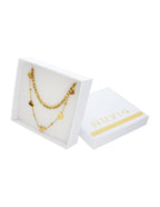 Collar Doble Cadena Barbada y Corazones