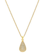 Collar Chapa Gota Cristales Dorado