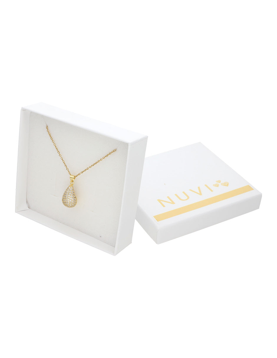 Collar Chapa Gota Cristales Dorado