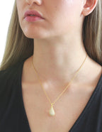 Collar Chapa Gota Cristales Dorado