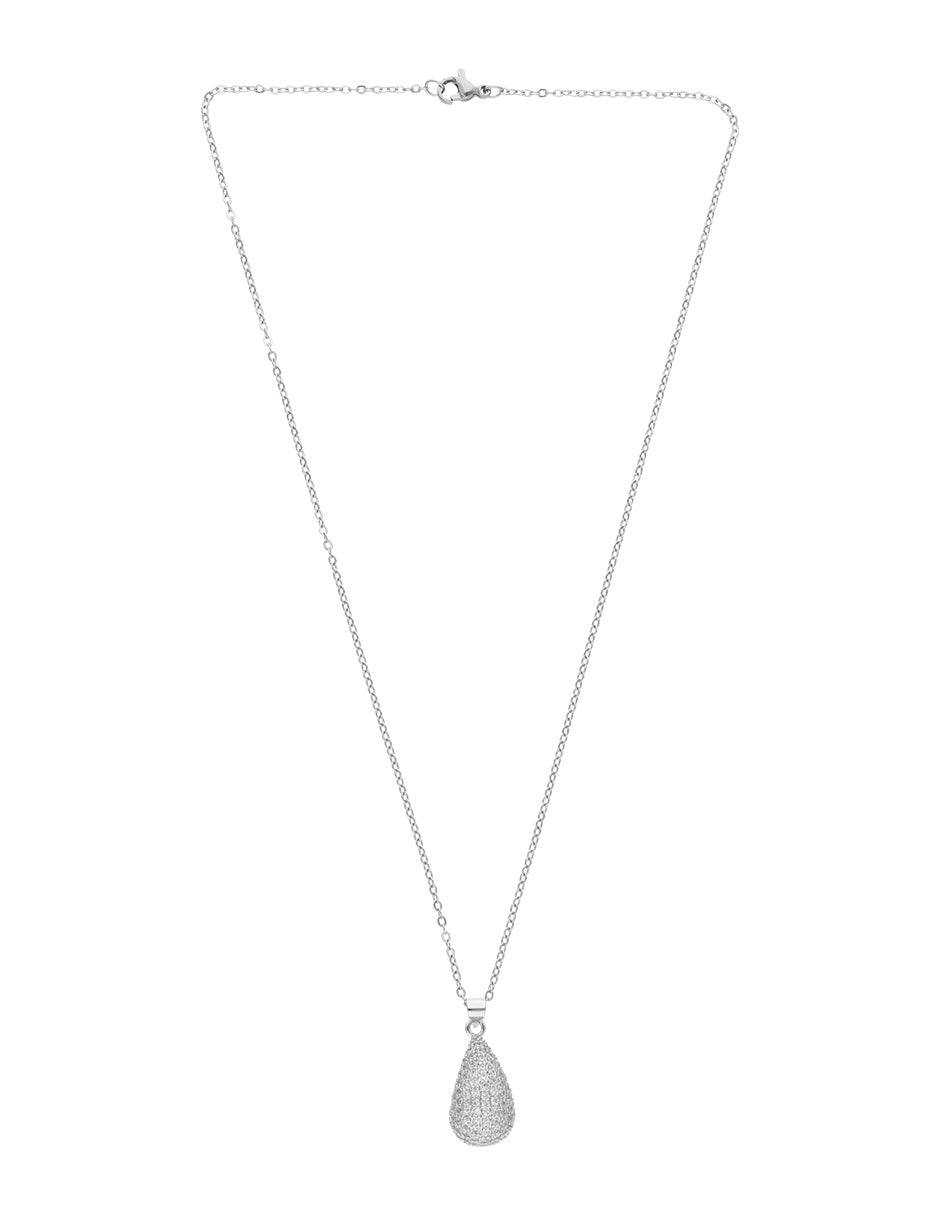 Collar Chapa Gota Cristales Dorado