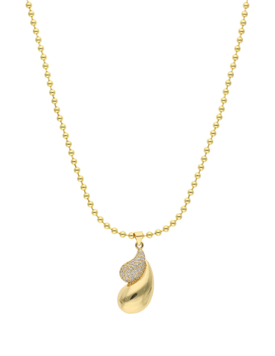 Collar Chapa Gotas Inflado Cristales