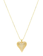 Collar Chapa Corazon Grande Inflado Cristales