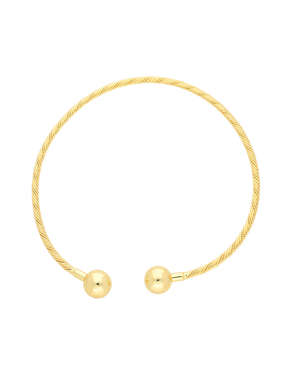 Collar Chapa Gargantilla Dorada Bolitas