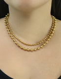 Damas Tendencia Collar Acero Inoxidable Choker bolitas Dorado