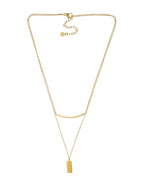 Gargantilla Corta Acero Inoxidable Doble Cadena Barra Lovely Dorado