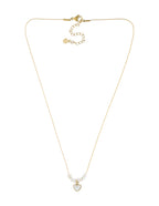 Gargantilla Corta Acero Inoxidable Corazon Perlitas Dorado