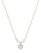 Gargantilla Corta Acero Inoxidable Corazon Perlitas Dorado