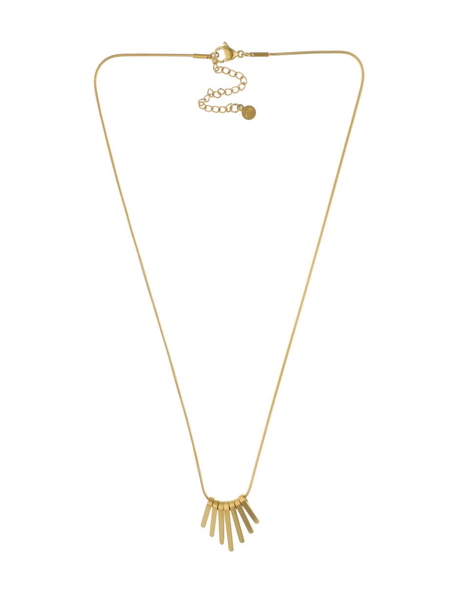 Gargantilla Corta Acero Inoxidable 7 Barritas Dorado