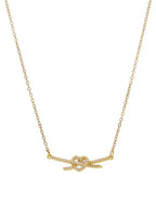 Gargantilla Corta Acero Inoxidable Nudo de Corazon Cristal Dorado