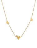 Gargantilla Corta Acero Inoxidable 3 Corazones Dorado