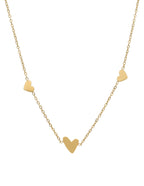 Gargantilla Corta Acero Inoxidable 3 Corazones Dorado