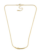 Collar Corto Acero Inoxidable Tornillo Piedritas Dorado