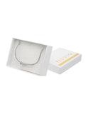 Collar Corto Acero Inoxidable Tornillo Piedritas Plateado